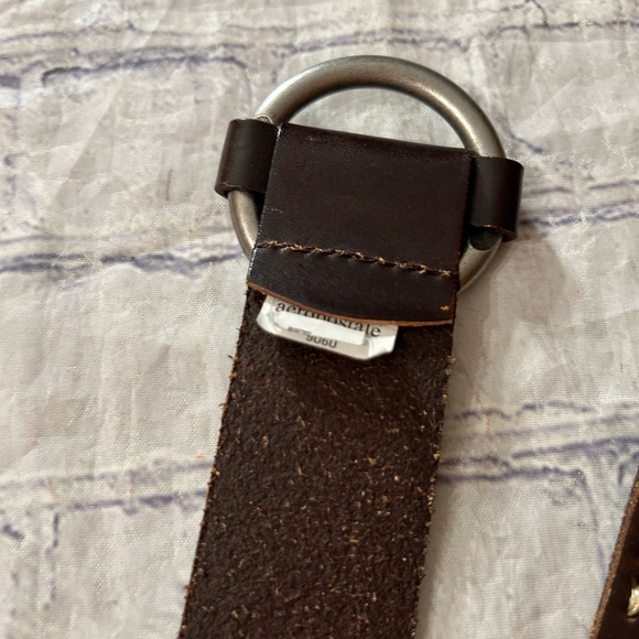 AEROPOSTALE BROWN LEATHER FLORAL STITCHED BOHO HIPPIE VIBE BELT - Picture 8 of 10